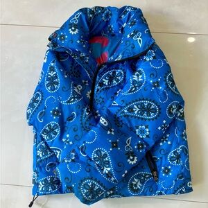 Blue Paisley Women’s Puffer Jacket